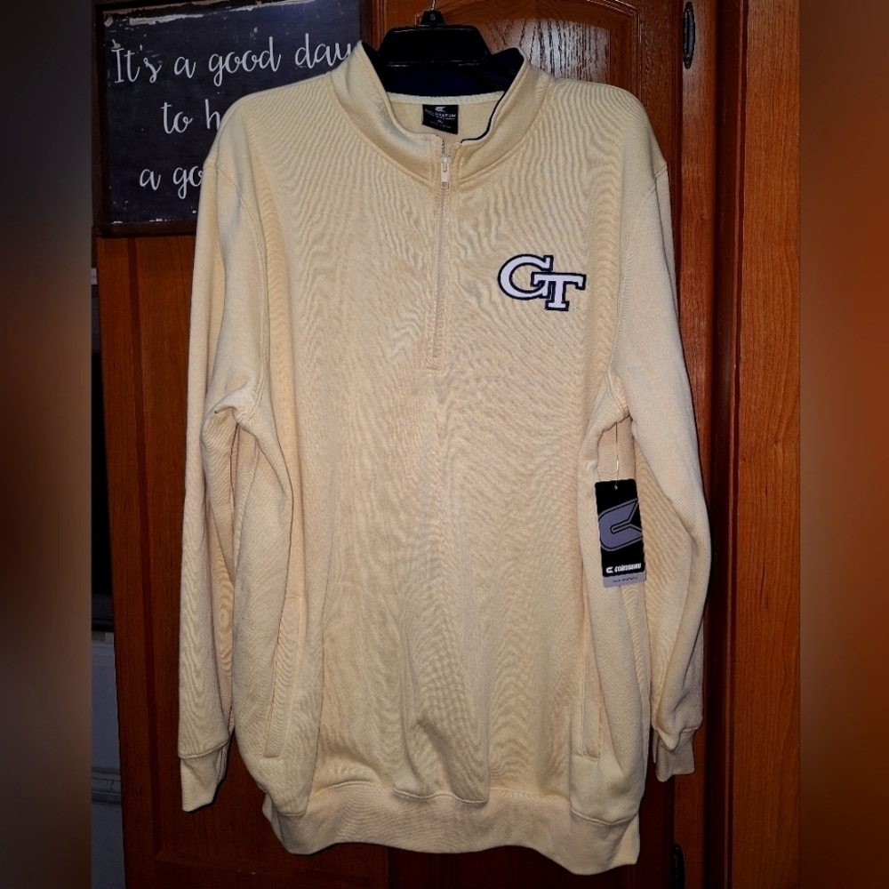 Colosseum Men's 1/4 Zip Cream Sweatshirt In A Mens XL. NWT.